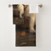 Mops Welpe Herbst Kürbis Badhandtuch Set (Insitu)