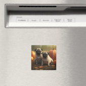Mops Welpe Herbst Kürbis Magnet (In Situ (Geschirrspüler))