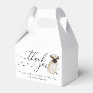 Mops Welpe Hochzeit Kalligrafie Dankeschön Geschenkschachtel