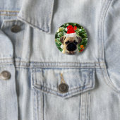 Mops Welpe Hund Weihnachtsbaum Ornamente Schneeman Button (Beispiel)