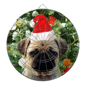 Mops Welpe Hund Weihnachtsbaum Ornamente Schneeman Dartscheibe