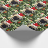 Mops Welpe Hund Weihnachtsbaum Ornamente Schneeman Geschenkpapier (Ecke)