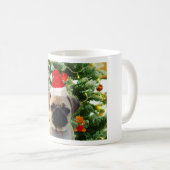 Mops Welpe Hund Weihnachtsbaum Ornamente Schneeman Kaffeetasse (VorderseiteRechts)