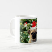 Mops Welpe Hund Weihnachtsbaum Ornamente Schneeman Kaffeetasse (Vorderseite Links)
