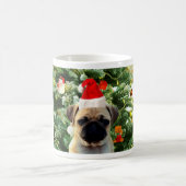 Mops Welpe Hund Weihnachtsbaum Ornamente Schneeman Kaffeetasse (Mittel)