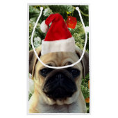 Mops Welpe Hund Weihnachtsbaum Ornamente Schneeman Kleine Geschenktüte (Rückseite)
