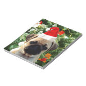 Mops Welpe Hund Weihnachtsbaum Ornamente Schneeman Notizblock (Rotiert)