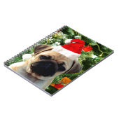 Mops Welpe Hund Weihnachtsbaum Ornamente Schneeman Notizblock (Linke Seite)