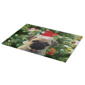 Mops Welpe Hund Weihnachtsbaum Ornamente Schneeman Schneidebrett (Ecke)