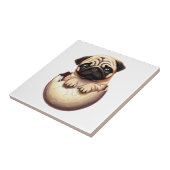 Mops-Welpe im Ei - Süßes Hundedesign Fliese (Seite)