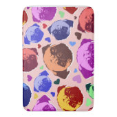 Mops-Welpe im PopArt-Retro-Stil Badematte (Vorderseite Vertikal)