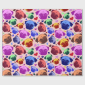 Mops-Welpe im PopArt Retro-Stil Geschenkpapier (Flach)