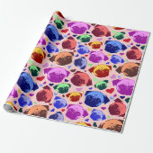 Mops-Welpe im PopArt Retro-Stil Geschenkpapier (Ungerollt)