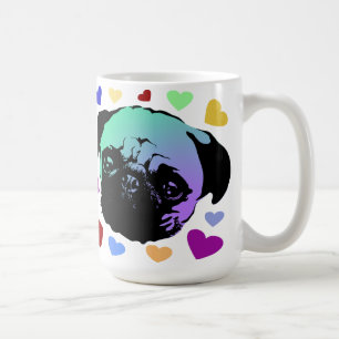 Mops-Welpe im PopArt-Retro-Stil Kaffeetasse