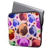 Mops-Welpe im PopArt Retro-Stil Laptopschutzhülle (Vorderseite Links)