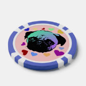 Mops-Welpe im PopArt-Retro-Stil Pokerchips (Einzeln)