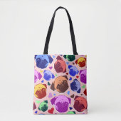 Mops-Welpe im PopArt Retro-Stil Tasche (Vorderseite)