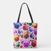 Mops-Welpe im PopArt Retro-Stil Tasche (Rückseite)