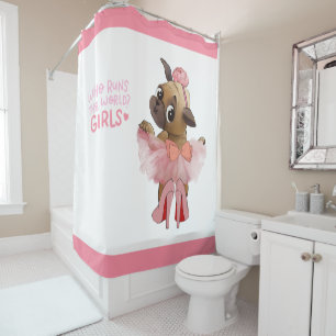 Mops Welpe in Pink Tutu Tierhündin Duschvorhang