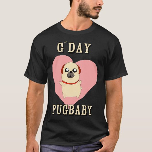 Mops-Welpe mit Herz T-Shirt (Vorderseite)