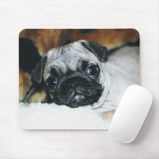 Mops-Welpe Mousepad (Mit Mouse)