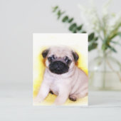 Mops Welpe-Postkarte Postkarte (Stehend Vorderseite)