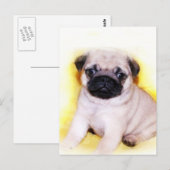 Mops Welpe-Postkarte Postkarte (Vorne/Hinten)