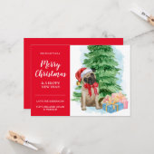 Mops Welpe preisgünstige Weihnachts-Weihnachtsmann Karte (Vorderseite/Rückseite Beispiel)