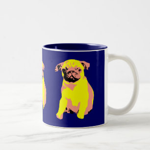 Mops-Welpe "Puggy Liebe " Zweifarbige Tasse