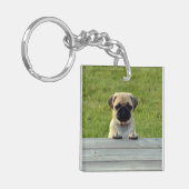 Mops Welpe Schlüsselanhänger (Vorderseite links)