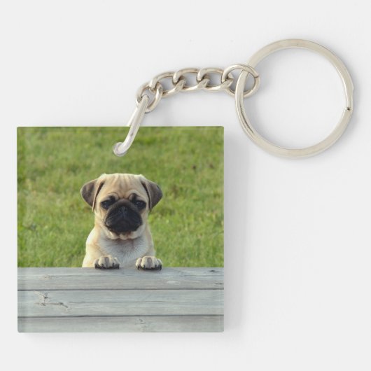 Mops Welpe Schlüsselanhänger (Rückseite)