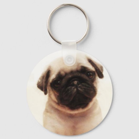 Mops Welpe Schlüsselanhänger (Vorderseite)