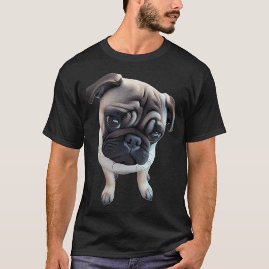 Mops-Welpe T-Shirt (Vorderseite)