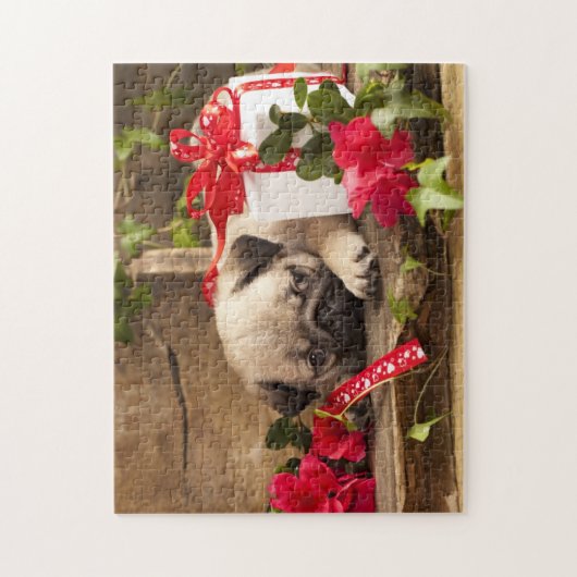 Mops-Welpe und Geschenkboxen Puzzle (Vertikal)