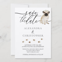 Mops Welpe Wedding Calligraphy script