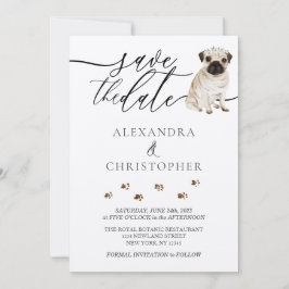 Mops Welpe Wedding Calligraphy script Save The Date