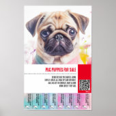 Mops Welpe zum Verkauf Flyer Vorlagen Poster (Vorne)