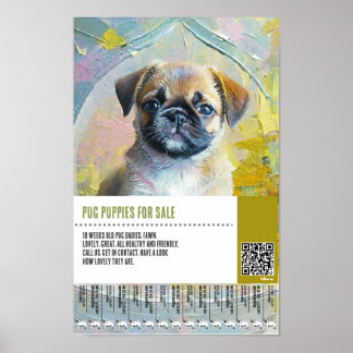 Mops Welpe zum Verkauf Flyer Vorlagen Poster