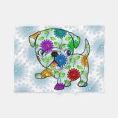 Mops-Welpen-Baby-Decke - Fleece - 30" x40 " (Vorderseite (Horizontal))