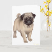 Mops-Welpen-Gruß-Karte Karte (Gelbe Blume)