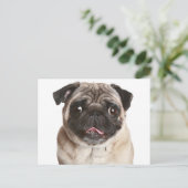 Mops Welpen Hund Gruß Postkarte (Stehend Vorderseite)