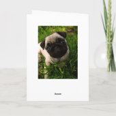 Mops Welpen Hund Happy Birthday Card - Verse drinn Karte (Rückseite)