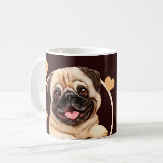Mops Welpen Hund jeden Snack, den Sie machen Kaffeetasse (Vorderseite Links)
