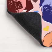 Mops Welpen Hund Liebe Herz Muster Mousepad (Ecke)