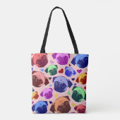 Mops Welpen Hund Liebe Herz Muster Tasche (Rückseite)