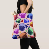 Mops Welpen Hund Liebe Herz Muster Tasche (Von Nahem)