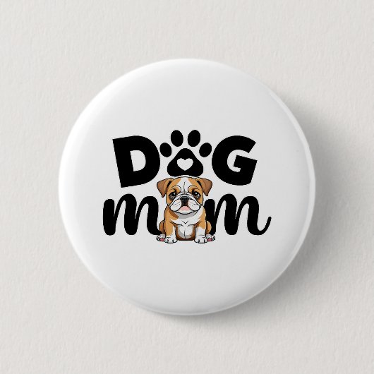 Mops Welpen Hund Mama Hund Lover Button (Vorderseite)