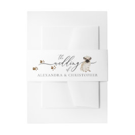 Mops Welpen Hundebesitzer Hochzeitskalligraphie Einladungsbanderole