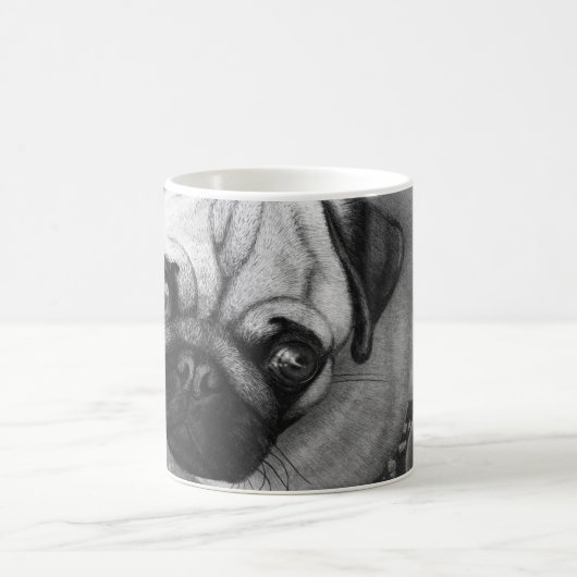 Mops-Welpen-Hundekunst Kaffeetasse (Mittel)