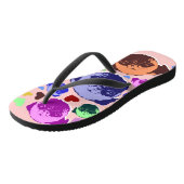 Mops-Welpen-HundeLiebe-Herzen Badesandalen (Schrägansicht)